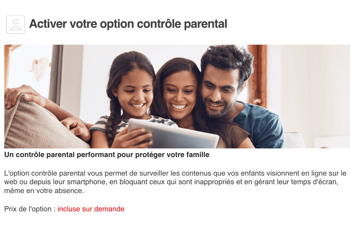 Freebox contrôle parental inclus