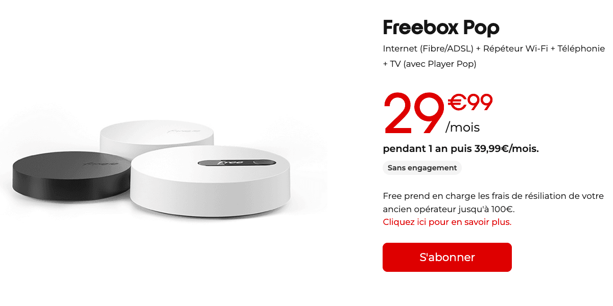 Promotion Freebox Pop avec répéteur Wi-Fi