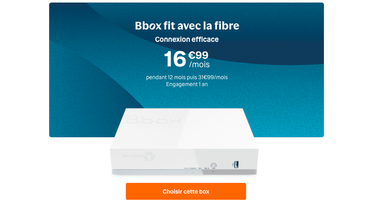 La fibre optique à 16,99€/mois chez Bouygues Telecom