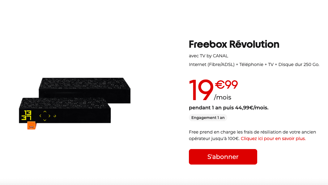 La box fibre 1 Gb/s à 19,99€/mois de Free