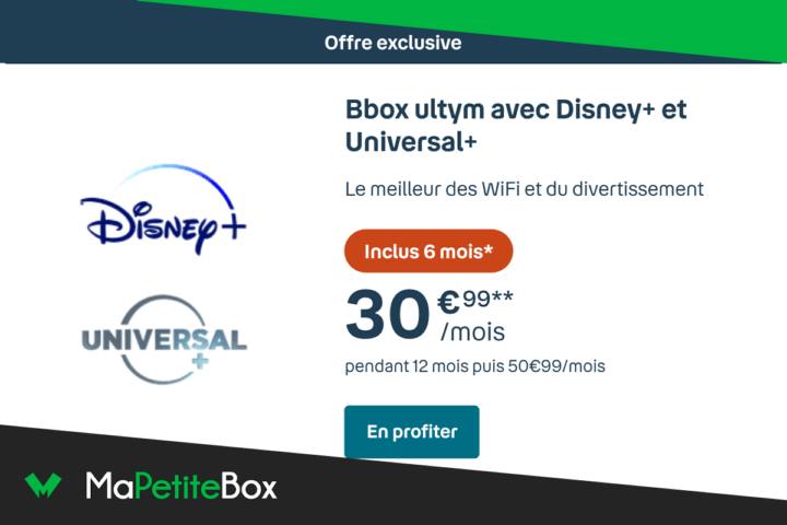 Universal+ et Disney+ offerts box internet ultym