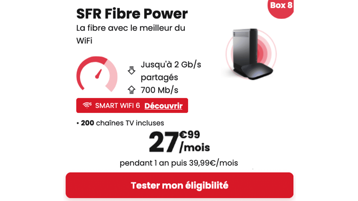 Box Wi-Fi 6 de SFR Fibre Power