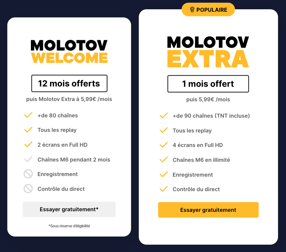 Molotov Welcome gratuit pour Salto