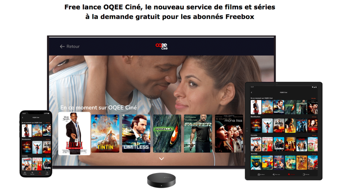 OQEE Ciné, la nouvelle plateforme streaming gratuite de Free