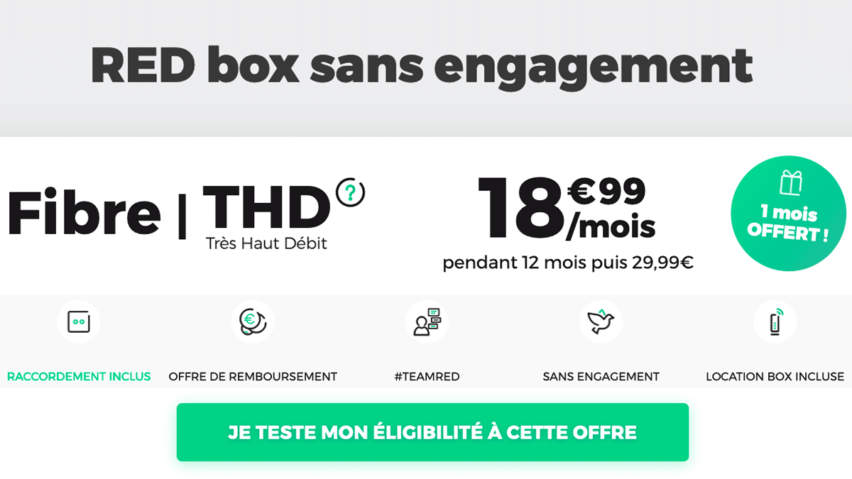 Box pas chère RED by SFR avec un mois offert