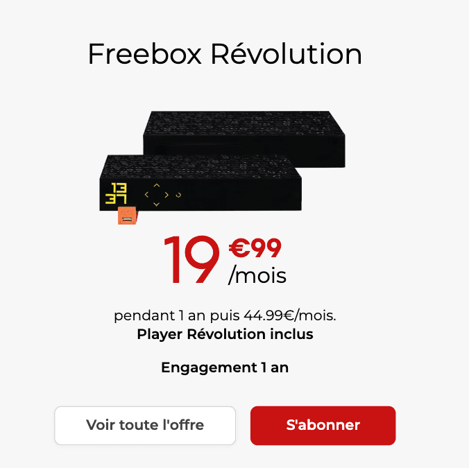 Offre internet en promo Freebox Révolution