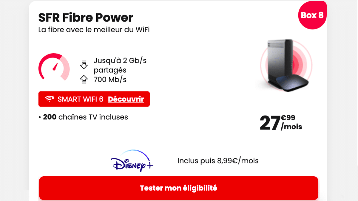 Fibre Power SFR avec Disney+