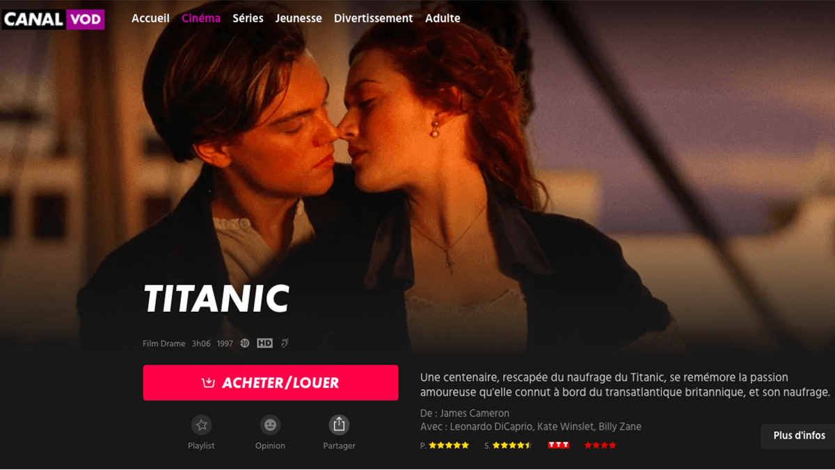 Canal streaming Titanic