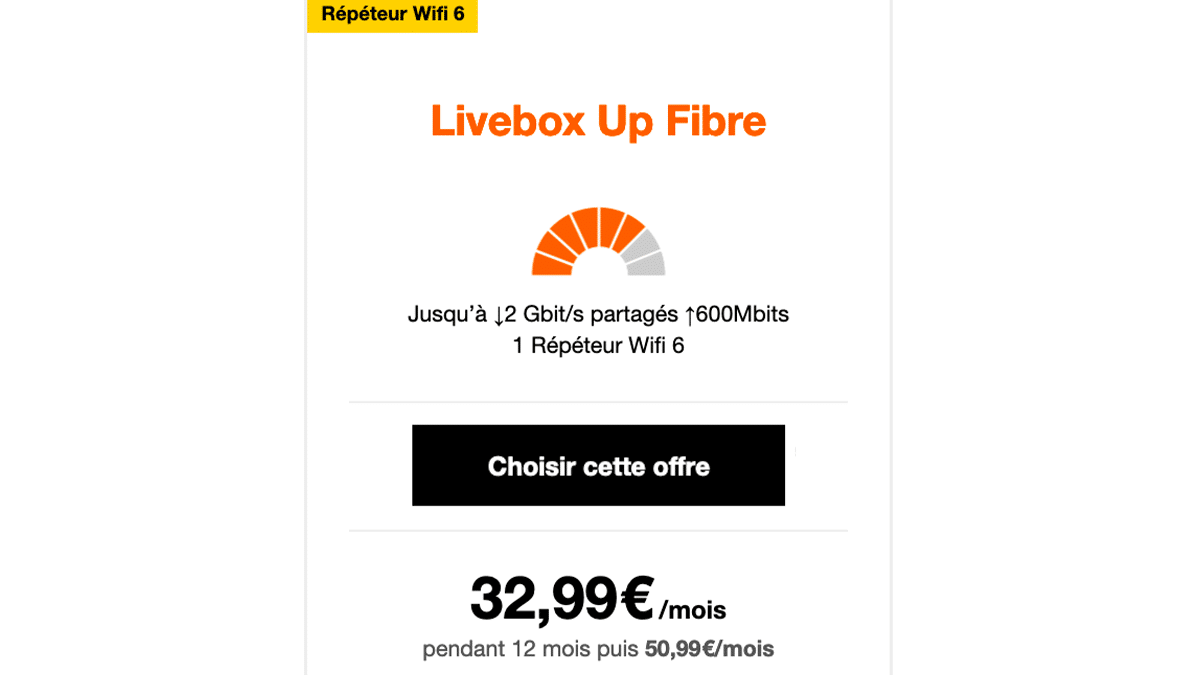 Box fibre Livebox Up d'Orange
