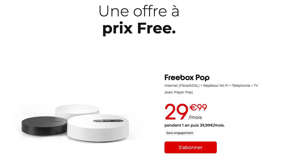 Box rapide Freebox Pop