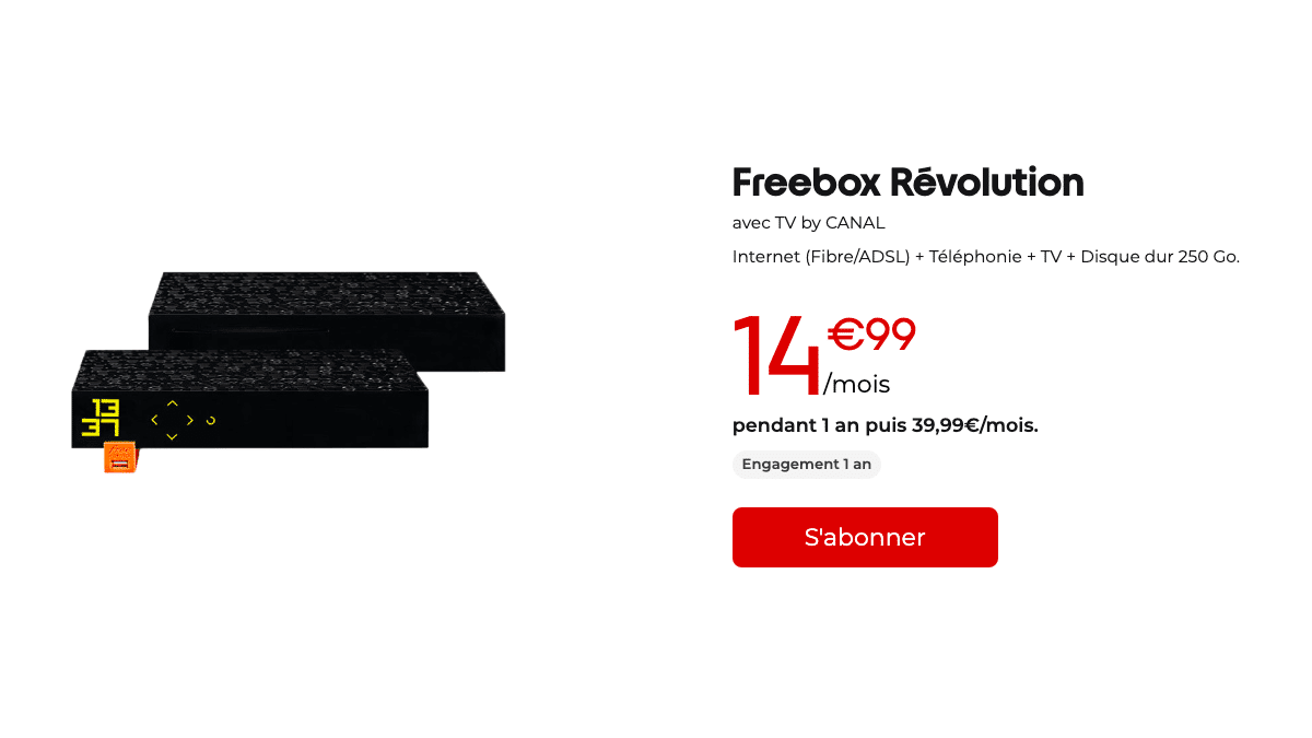 Box en promo Freebox Revolution