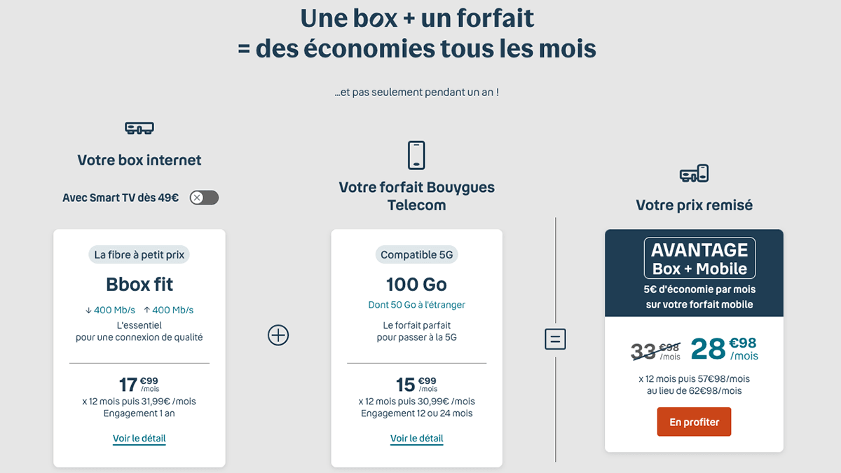 Bouygues Telecom box internet et forfait mobile