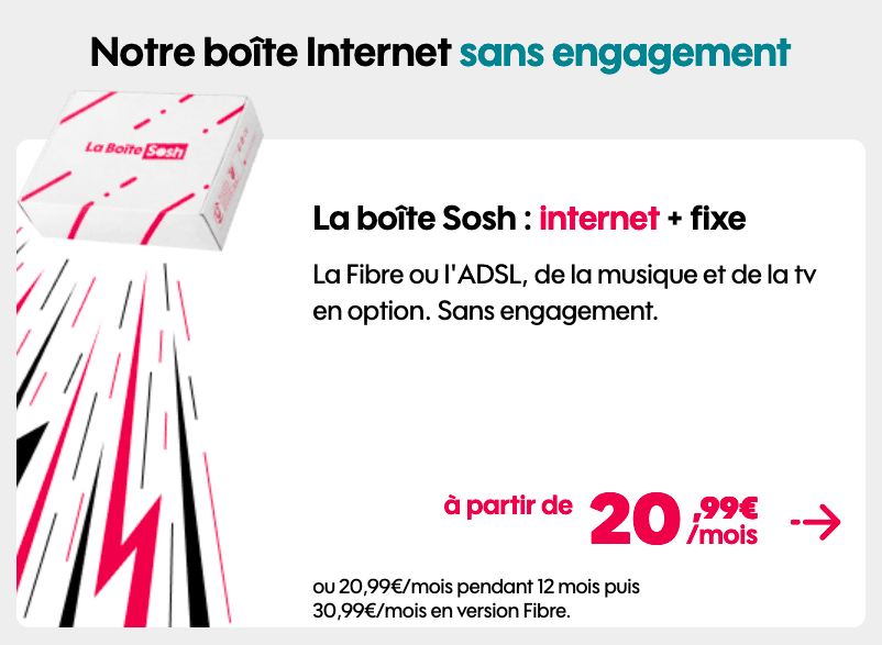 La box internet en promotion de Sosh