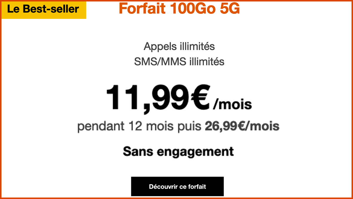 Forfait mobile 5G Orange