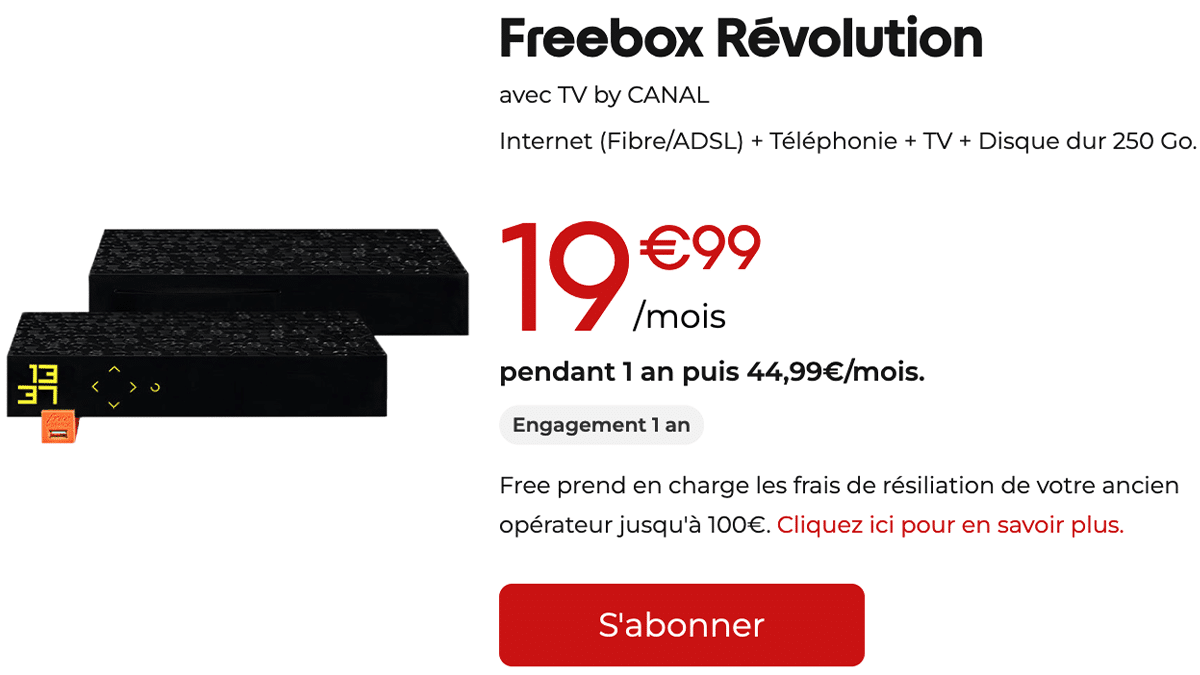 Box pas chère Freebox Révolution