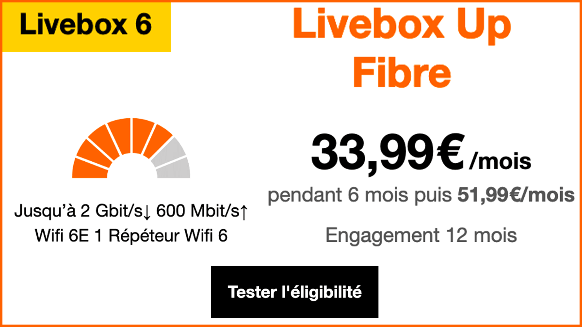 Box WiFi 6 Livebox Up Fibre