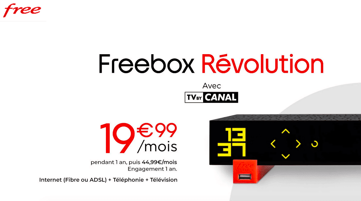 12 mois de réduction sur la Freebox Révolution