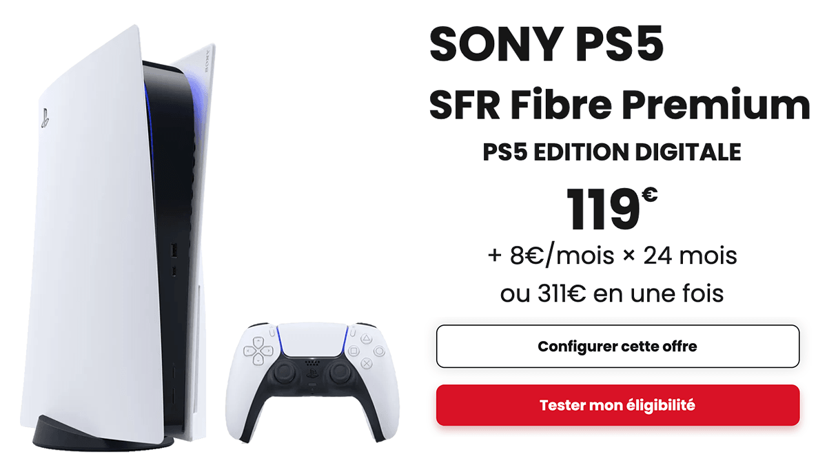 SFR PS5 pas chère avec box internet Premium