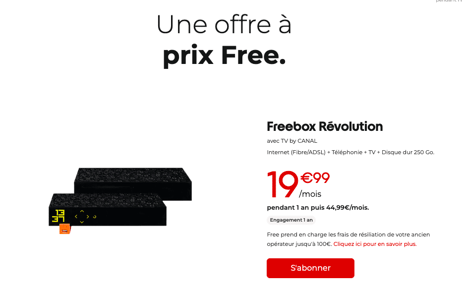 Box internet pas cher de Free