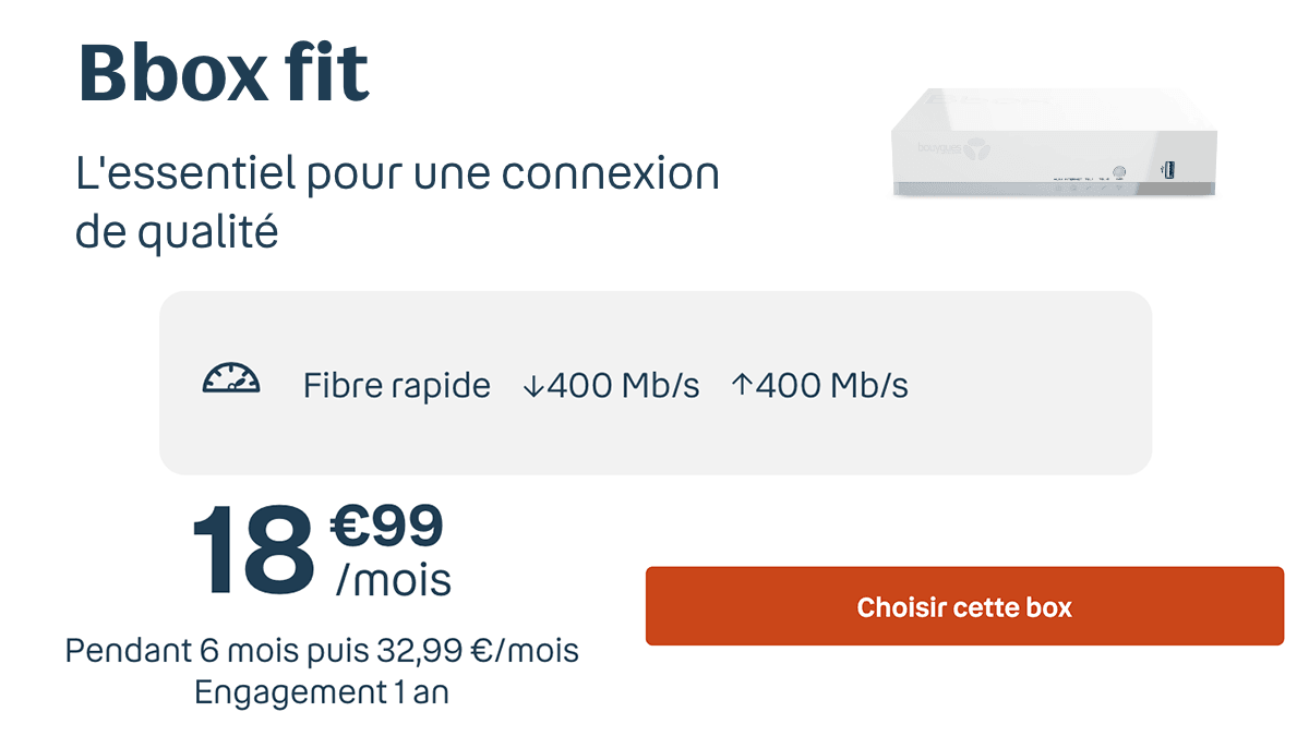 Bouygues Telecom box fibre optique moins de 20€