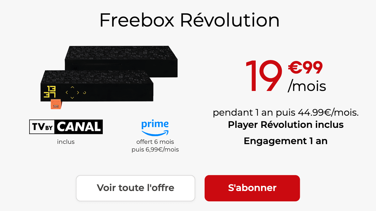 Box à moins de 20€ Freebox Révolution