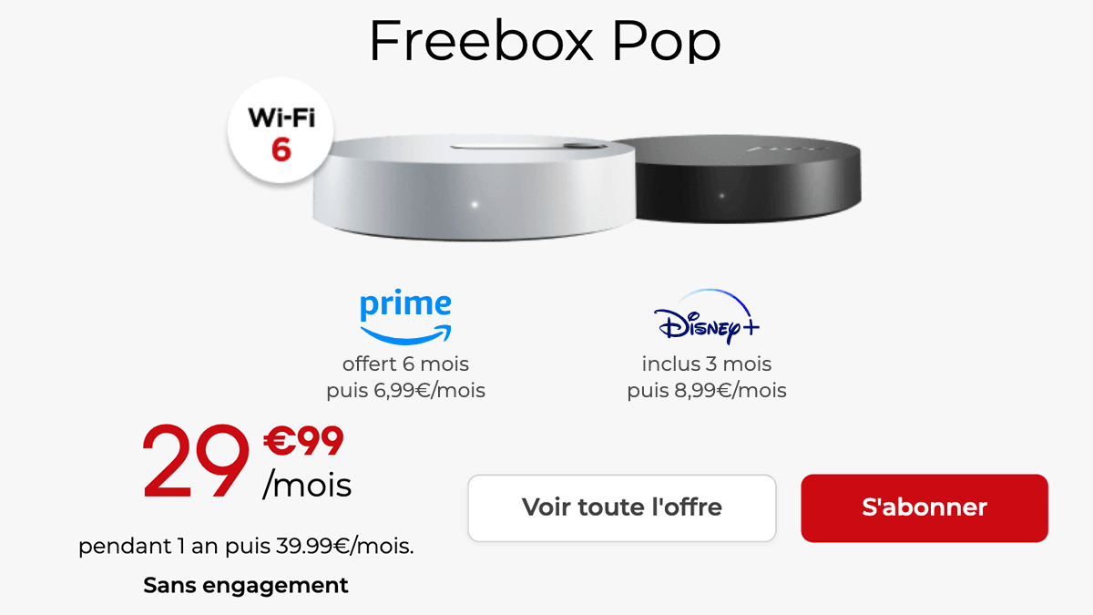 Box internet Freebox Pop sans engagement