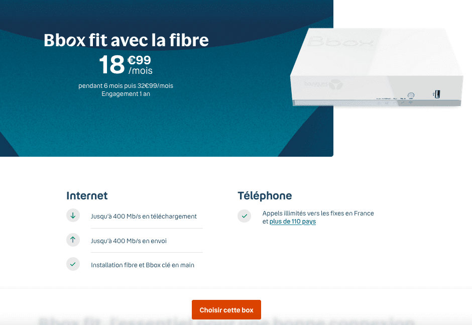 La box internet fibre de Bouygues Telecom