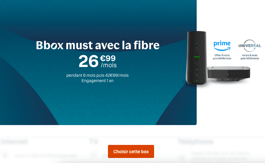 La box internet en promotion de Bouygues Telecom.