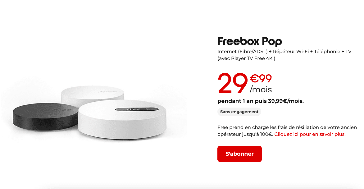 La Box de Free en promotion dès 29,99€/mois.