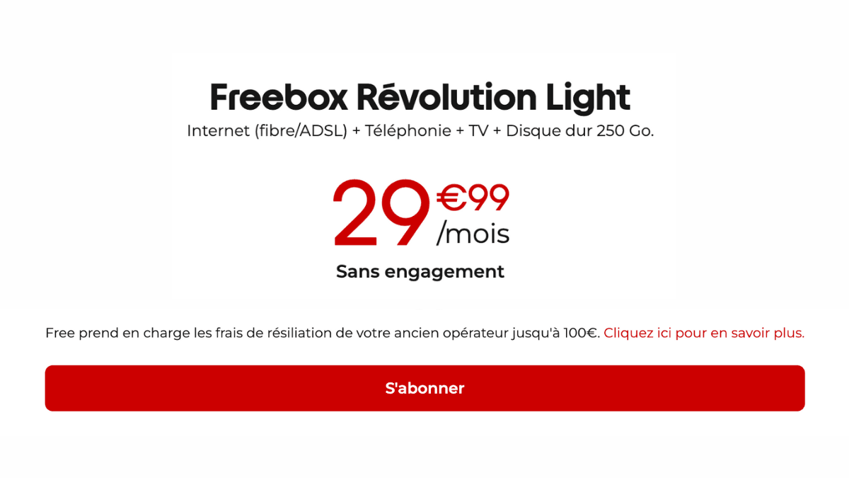 Freebox Révolution Light en promotion