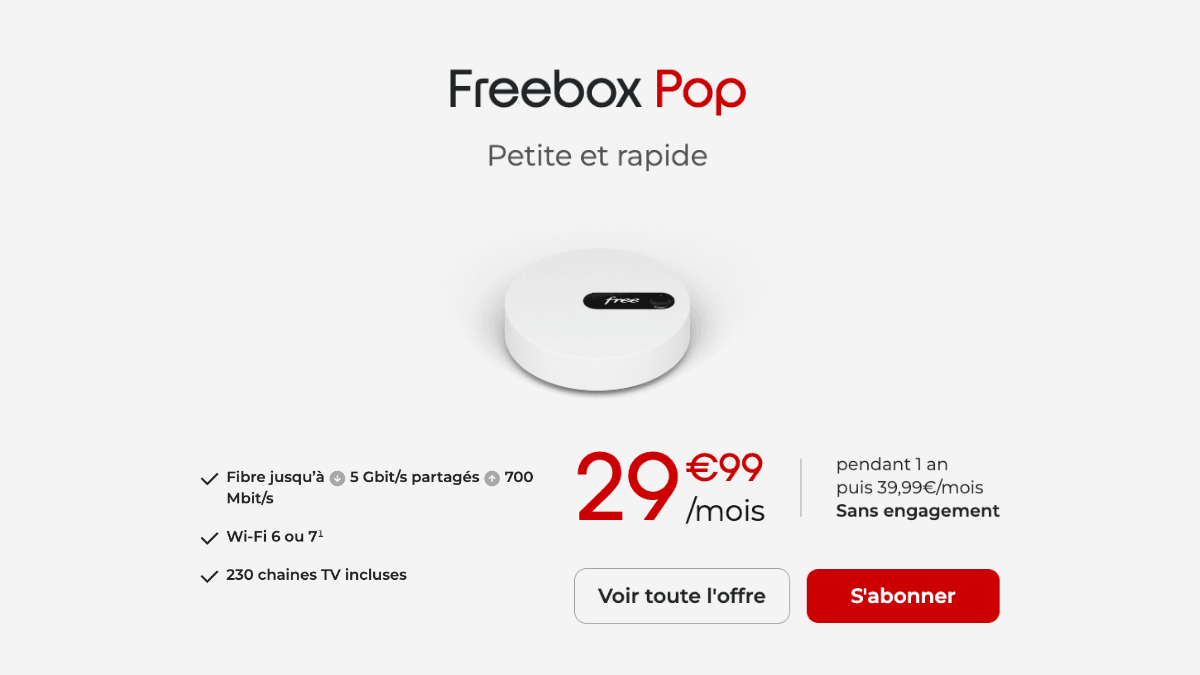 Mise à jour avec le Wi-Fi 7 sur la Freebox Pop