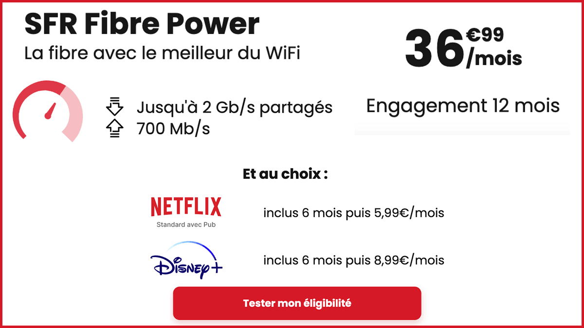 SFR Power box internet avec Netflix