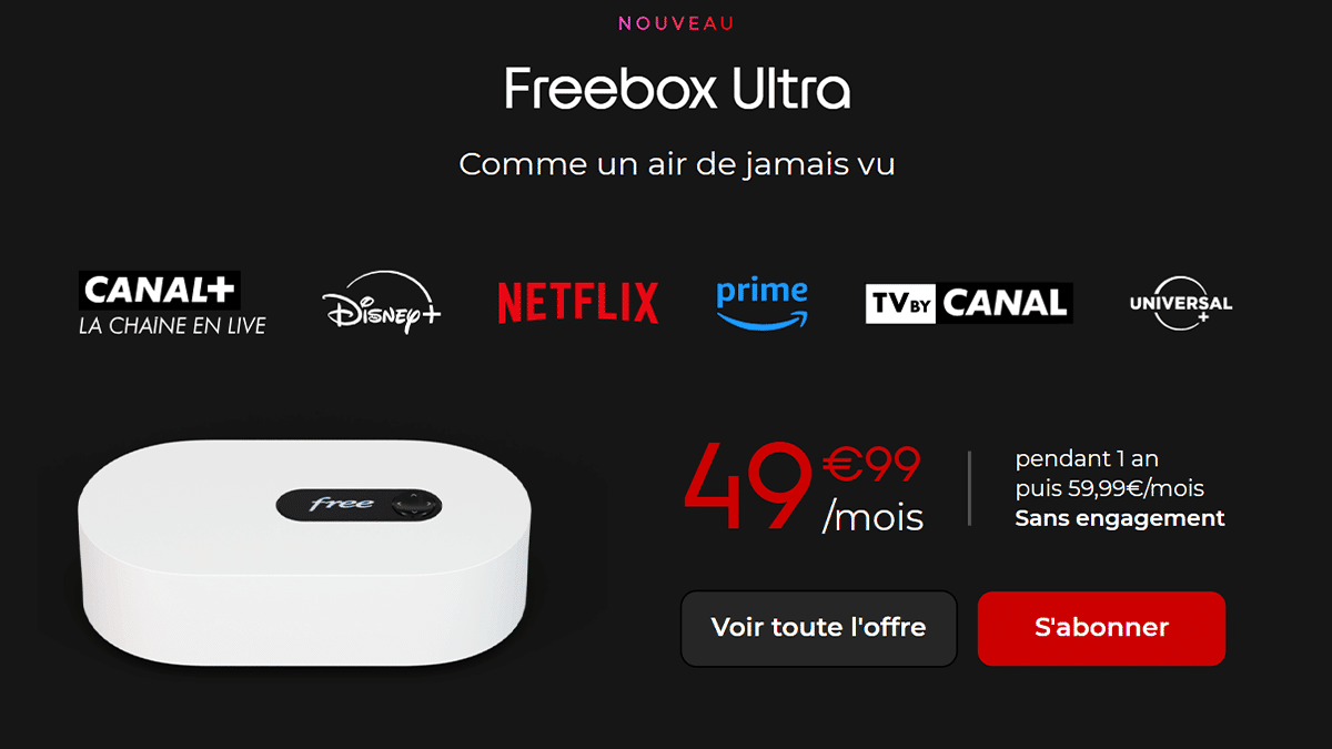Free box internet Ultra TV
