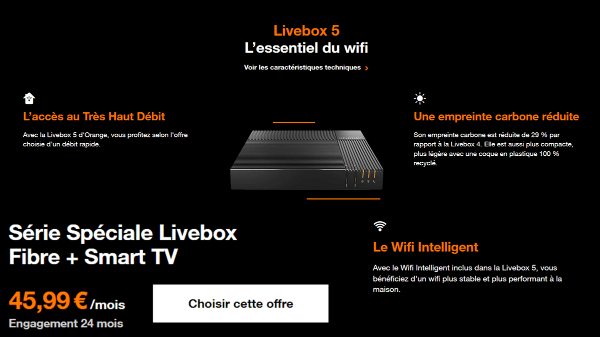 Box avec Smart TV Livebox 5