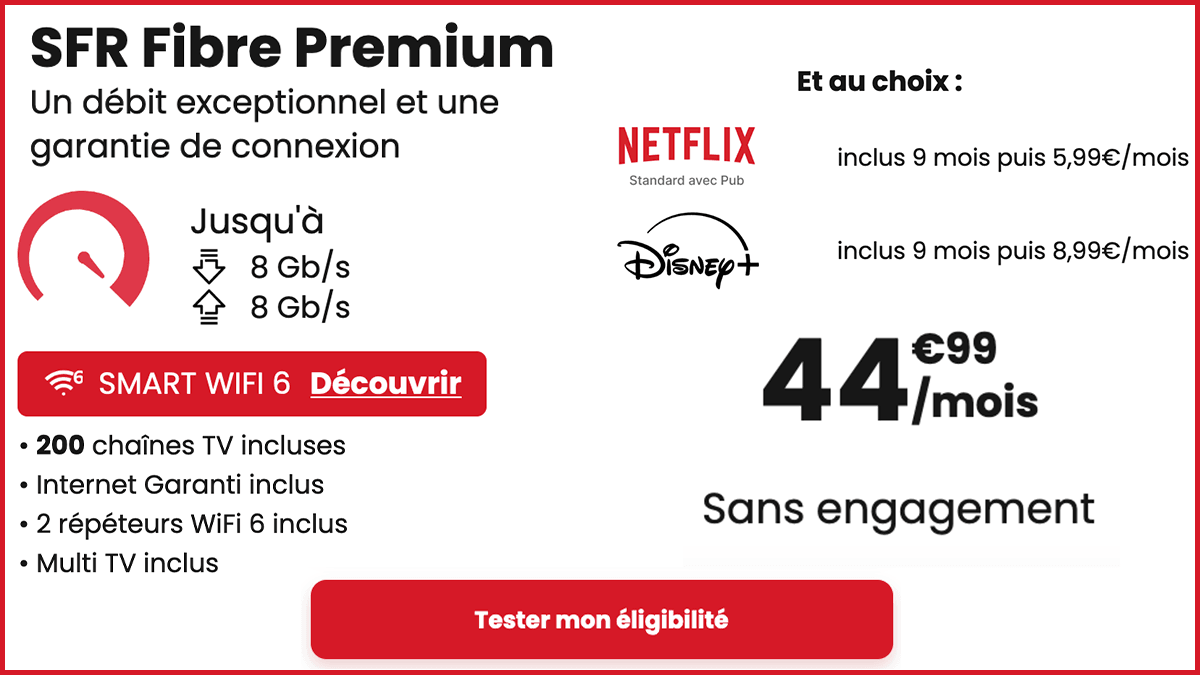 Box internet avec Netflix SFR Premium