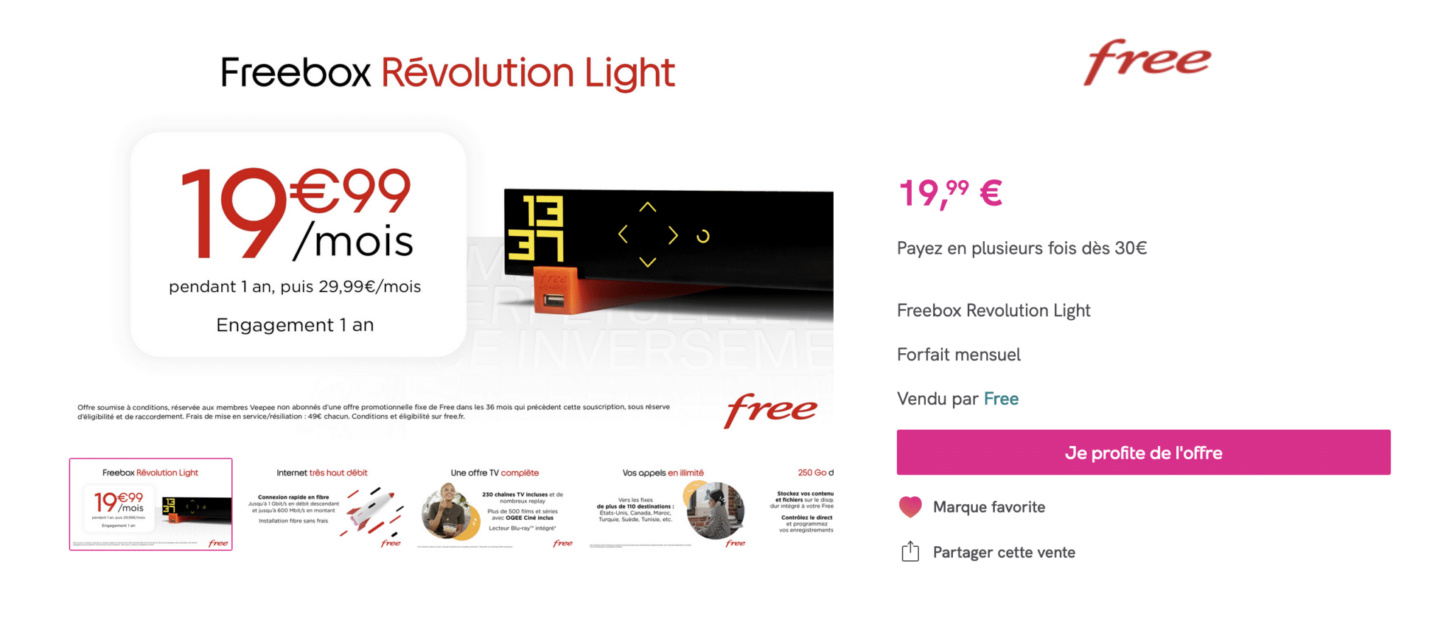 Freebox Révolution Light : une offre spéciale à moins de 20 euros