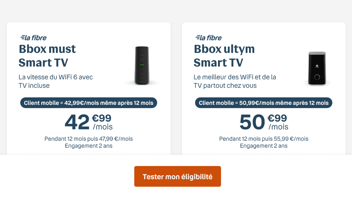 Tarifs sur les Bbox avec Smart TV