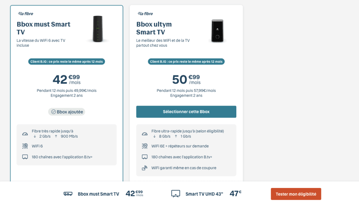 Bbox avec Smart TV Samsung