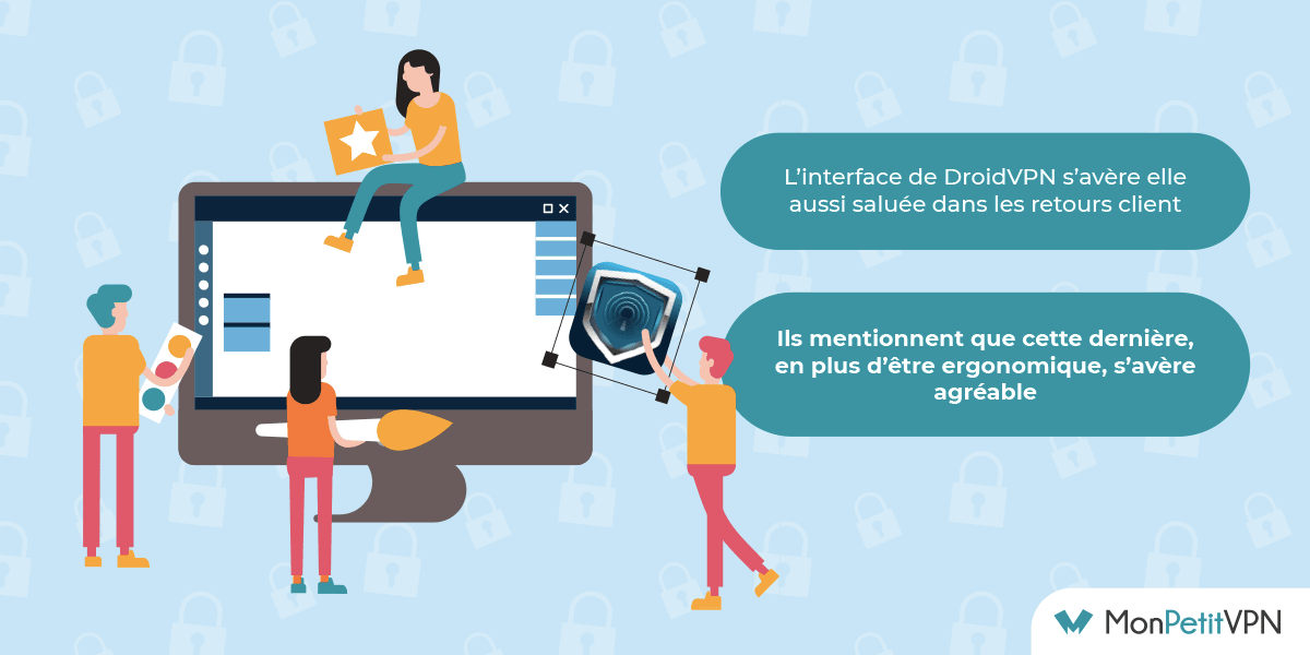 Avis interface DroidVPN L'application DroidVPN, l'un des points forts du fournisseur