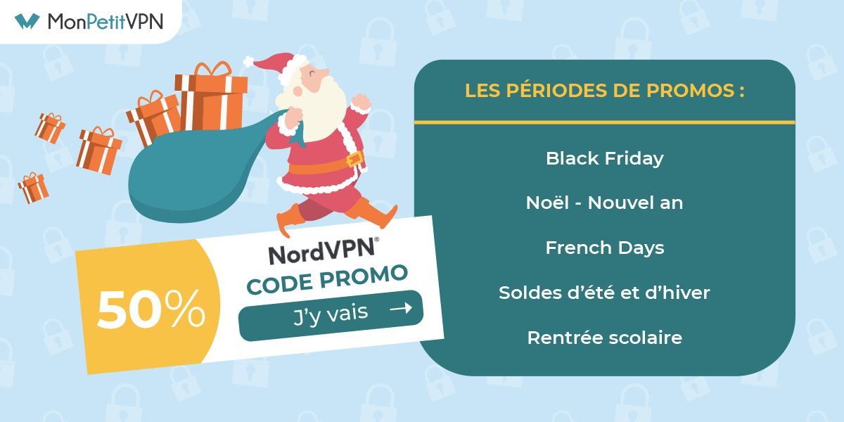 Profitez d'un abonnement NordVPN en promotion et recevez une carte cadeau   pour les fêtes !