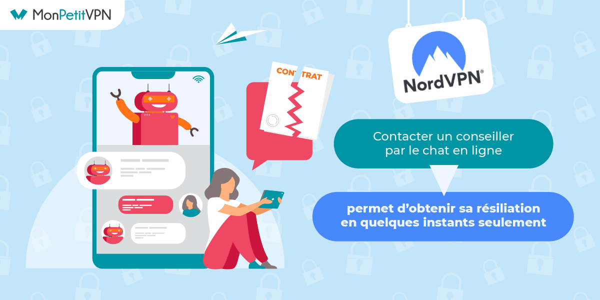 Contacter le chat en ligne NordVPN pour la résiliation Prendre contact avec NordVPN pour résilier son abonnement