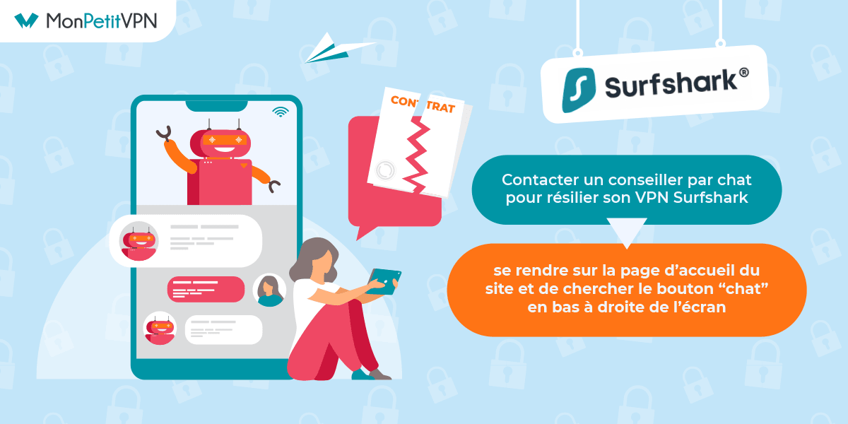 Joindre un conseiller Surfshark pour résilier Prendre contact avec un conseiller Surfshark pour la résiliation