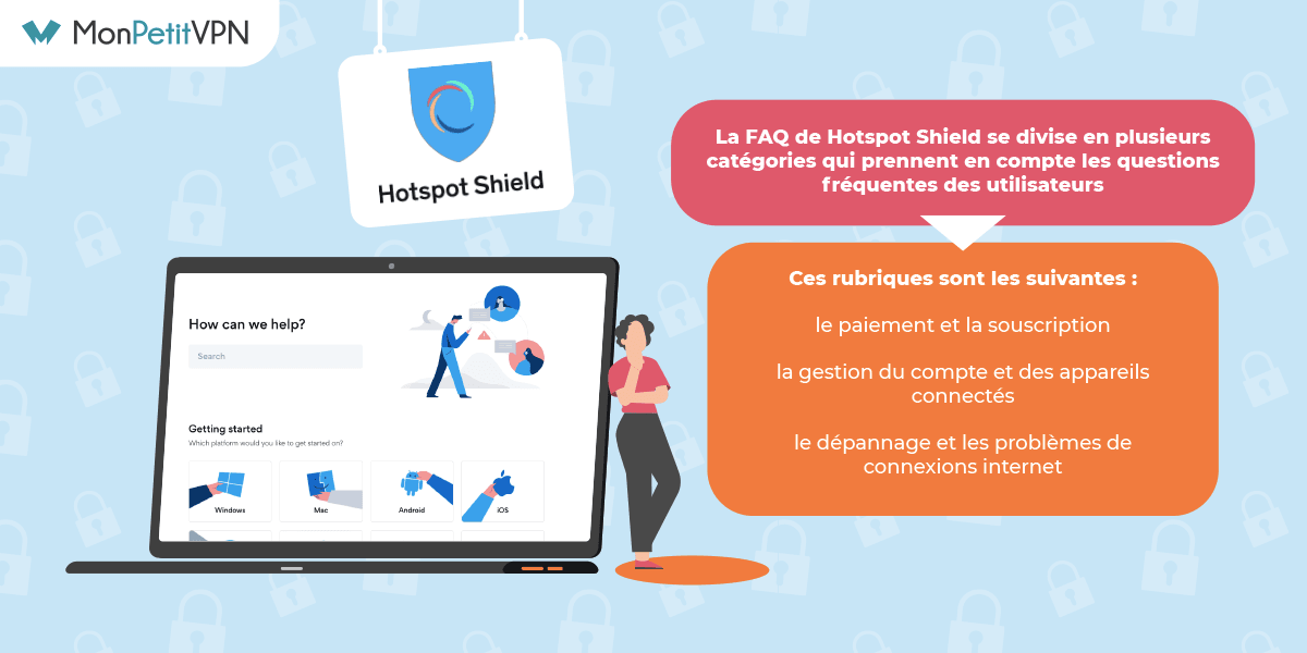 La FAQ de Hotspot Shield en cas de problème Consulter la FAQ Hotspot Shield avant de joindre le service client