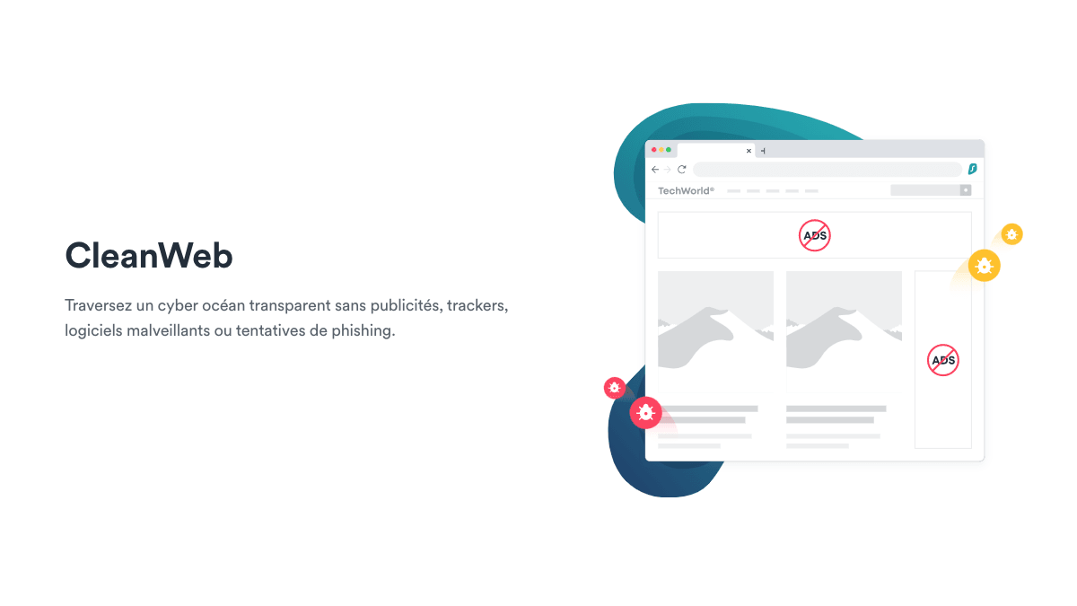 L'option CleanWeb pour le téléchargement avec Surfshark