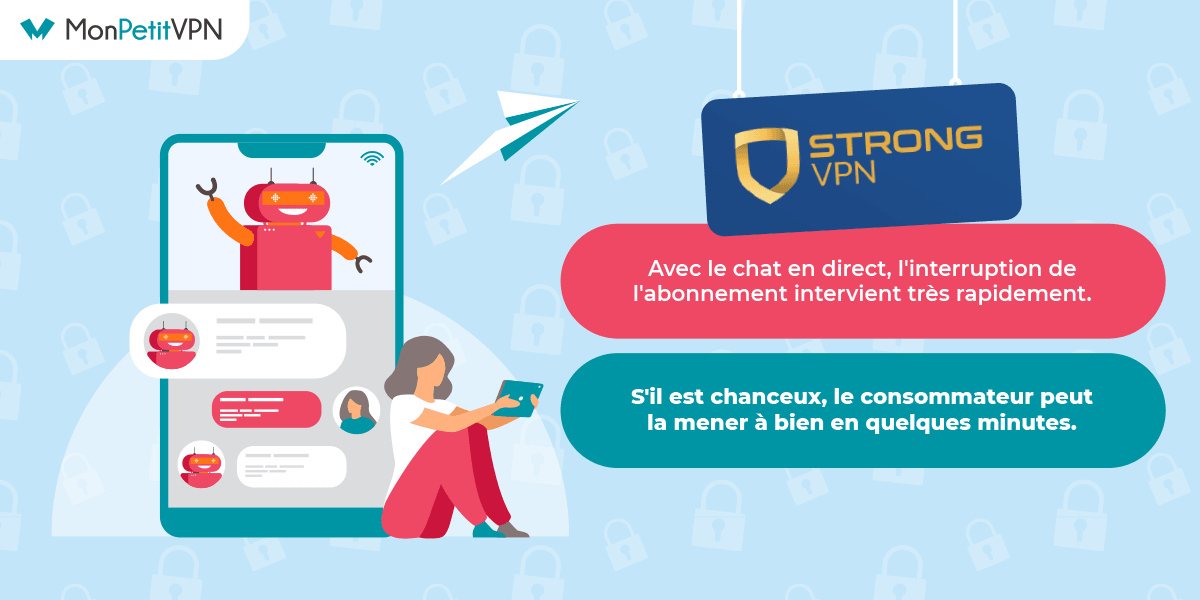 Contacter StrongVPN via le chat en ligne Le chat en ligne pour contacter un conseiller StrongVPN