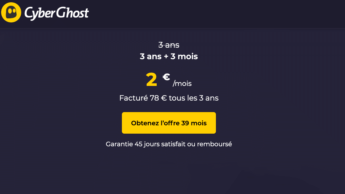 Le VPN pas cher CyberGhost pour 2 euros par mois Le VPN pas cher CyberGhost