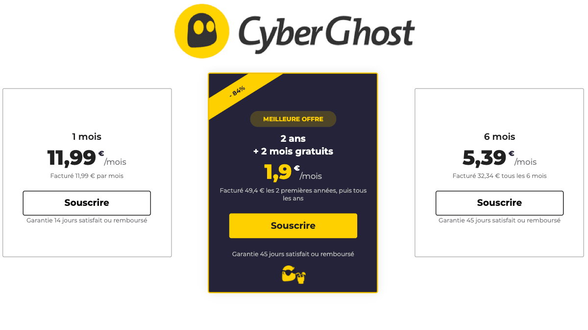Le VPN en promo CyberGhost