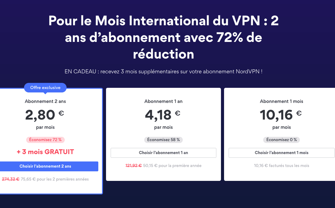 La super promo VPN du moment avec NordVPN Promo VPN : NordVPN