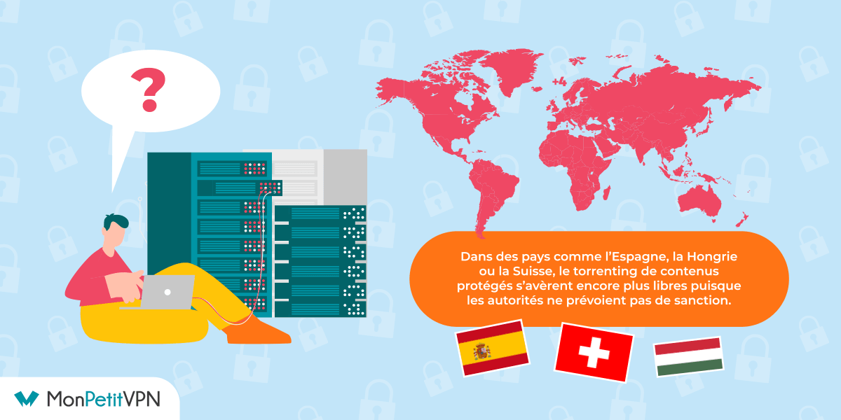 Les pays qui autorisent le P2P. Les meilleurs pays pour localiser son VPN P2P
