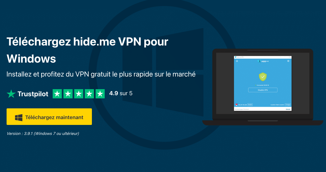 VPN avec version gratuite du fournisseur Hide.me